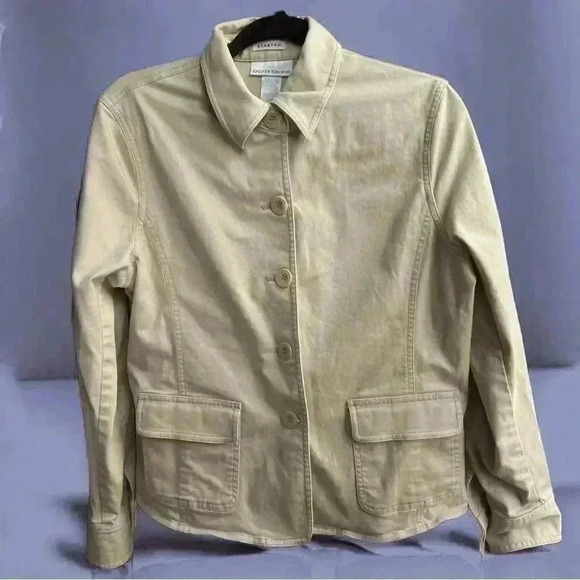 Jones New York Jackets & Blazers - Jones New York Women's Tan and Cream Jacket
